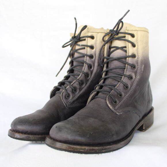 FREEBIRD Charlie Dip Ombre  two tone combat leather tanker hiking boots lace up - Picture 2 of 10